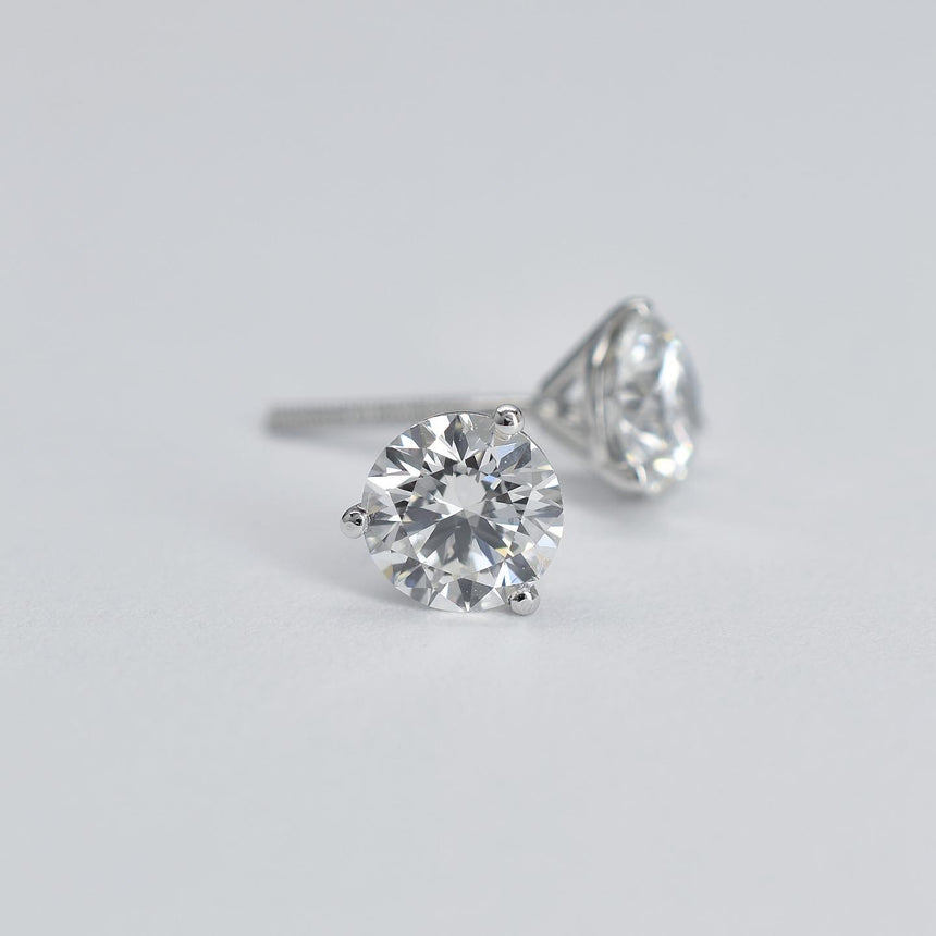 Three Prong Martini Stud Earring