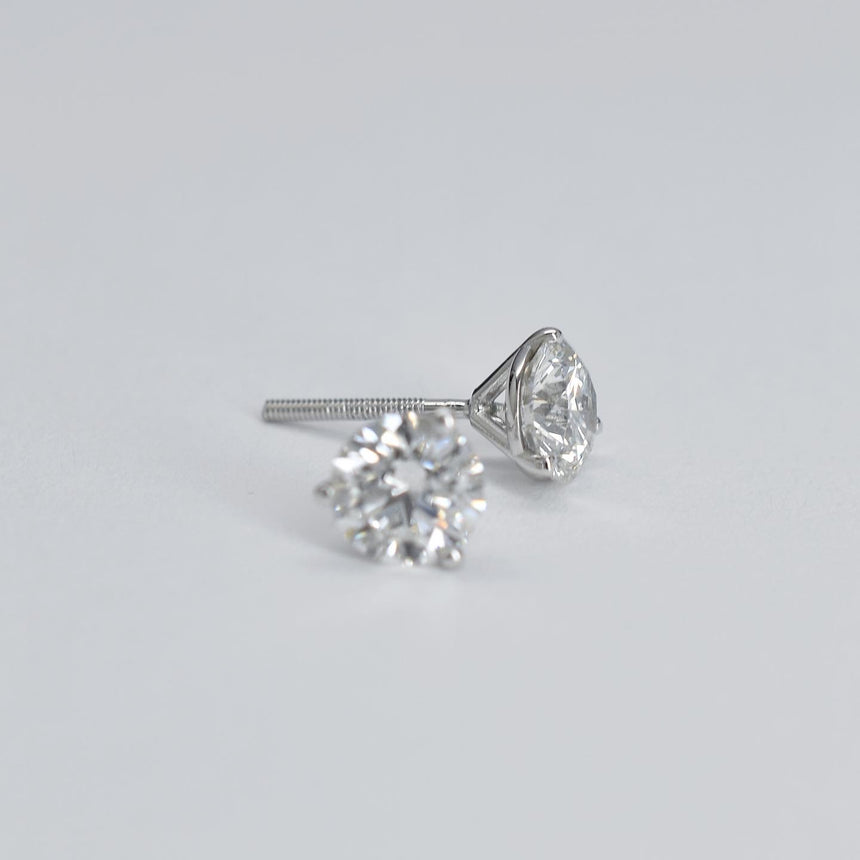 Three Prong Martini Stud Earring