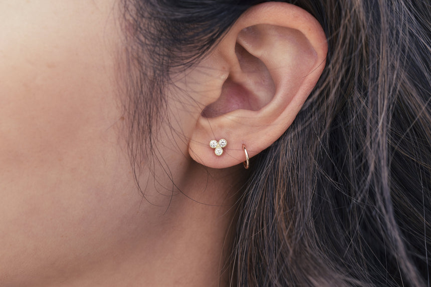 Milly Earring with Three Diamonds