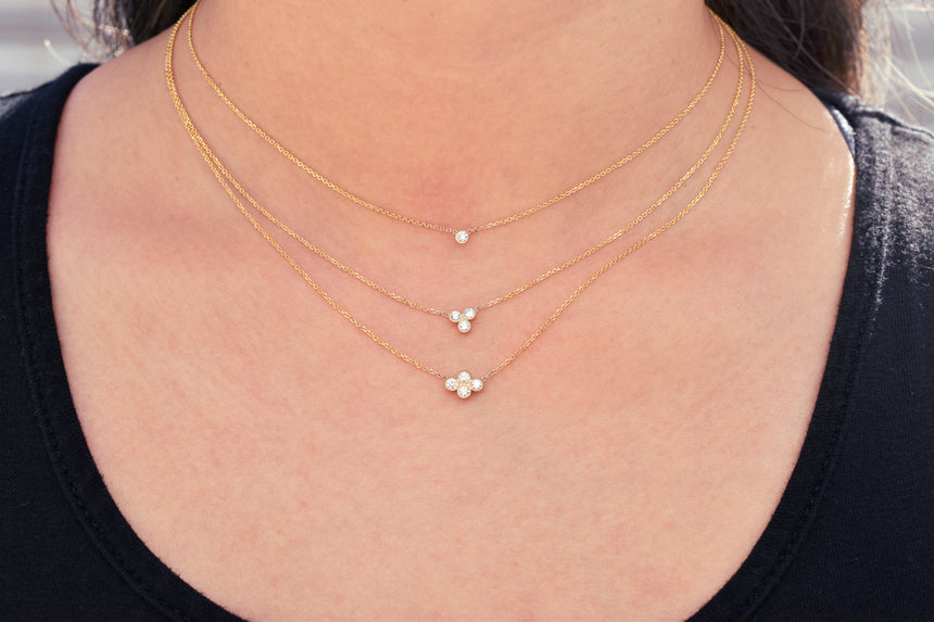 Milly Necklace with Three Diamonds