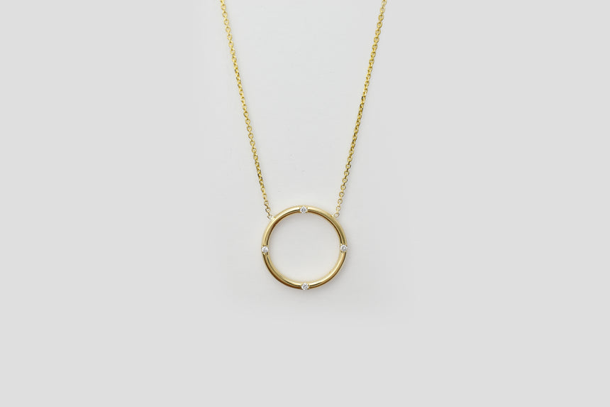 Harmony Circle Four Diamond Necklace