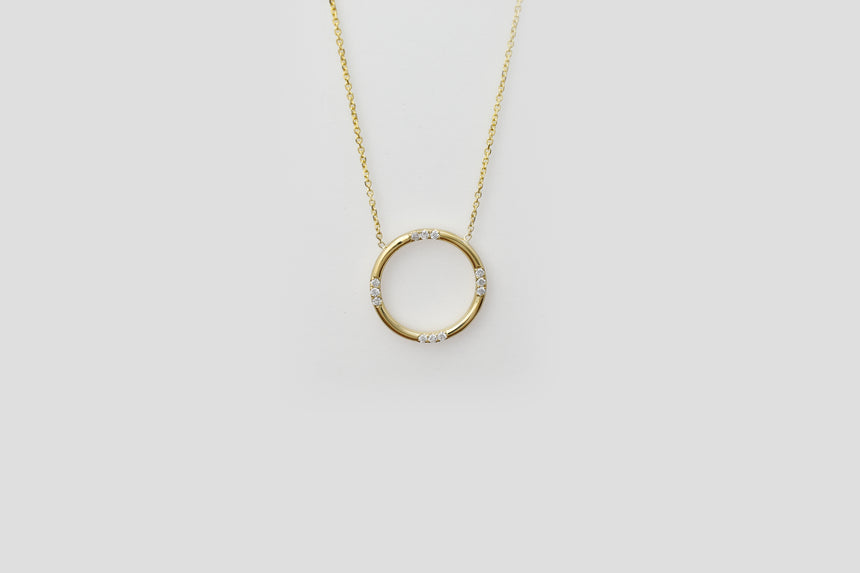 Harmony Circle Twelve Diamond Necklace