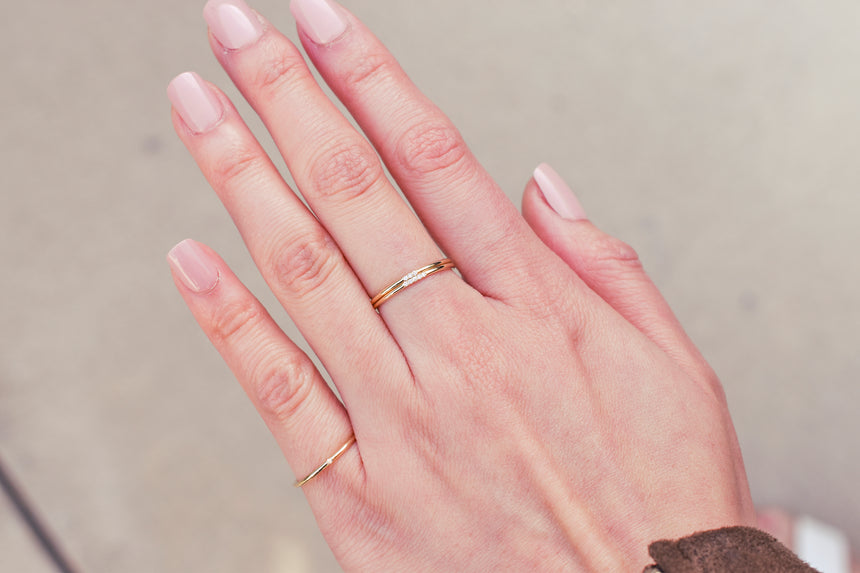 Dainty Ring with One Diamond